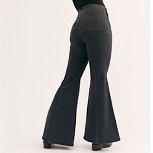 Free People CRVY Utility Flare Jeans - High-Waisted Retro Denim